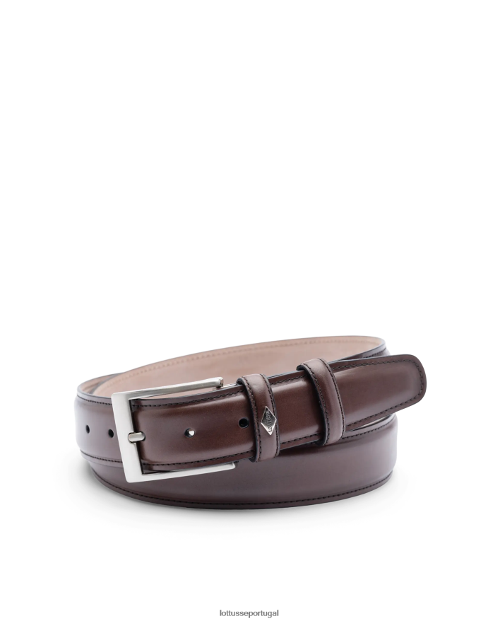 ponto Lottusse coleção fivela de panturrilha brilhante cinturon marrom 86F22T430 acessórios