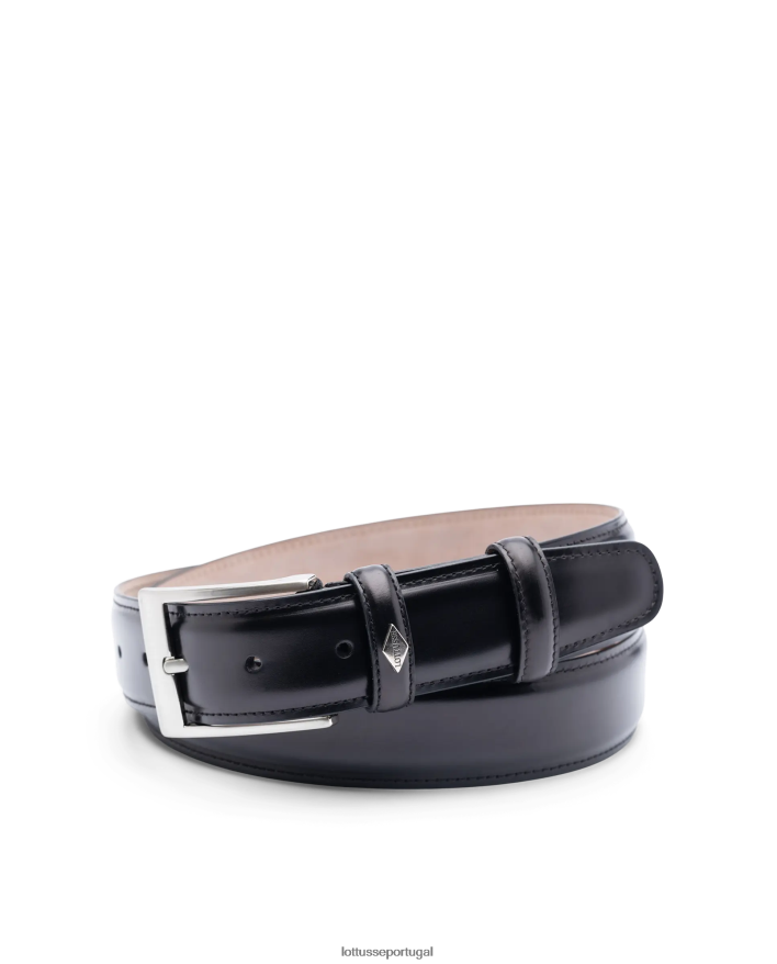 ponto Lottusse coleção fivela de panturrilha brilhante cinturon preto 86F22T429 acessórios