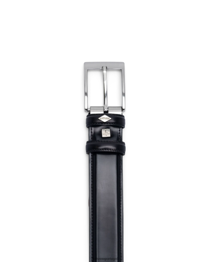 ponto Lottusse coleção fivela de panturrilha brilhante cinturon preto 86F22T429 acessórios