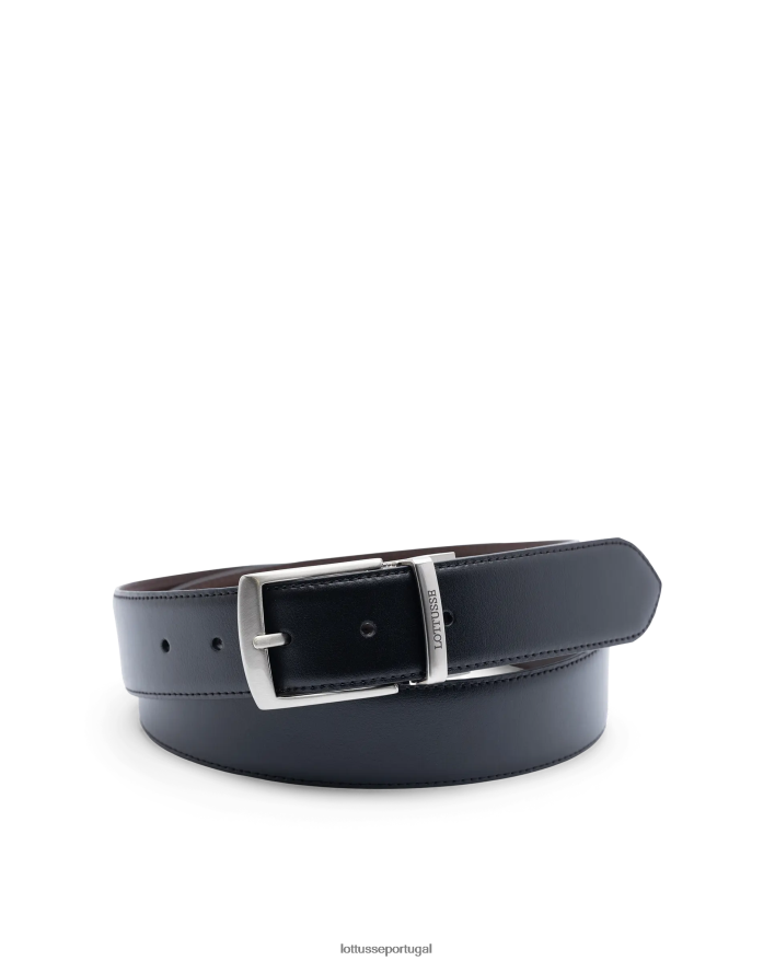 ponto Lottusse homens cinturones anilina bezerro reversível preto 86F22T198 acessórios