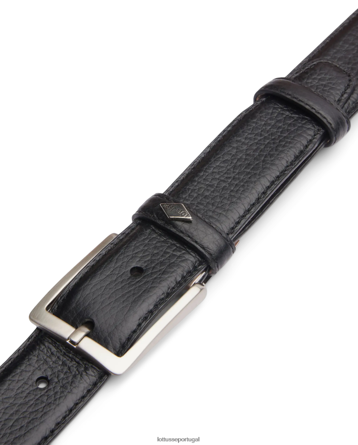 ponto Lottusse homens fivela de bezerro de grão cinturones preto 86F22T34 acessórios