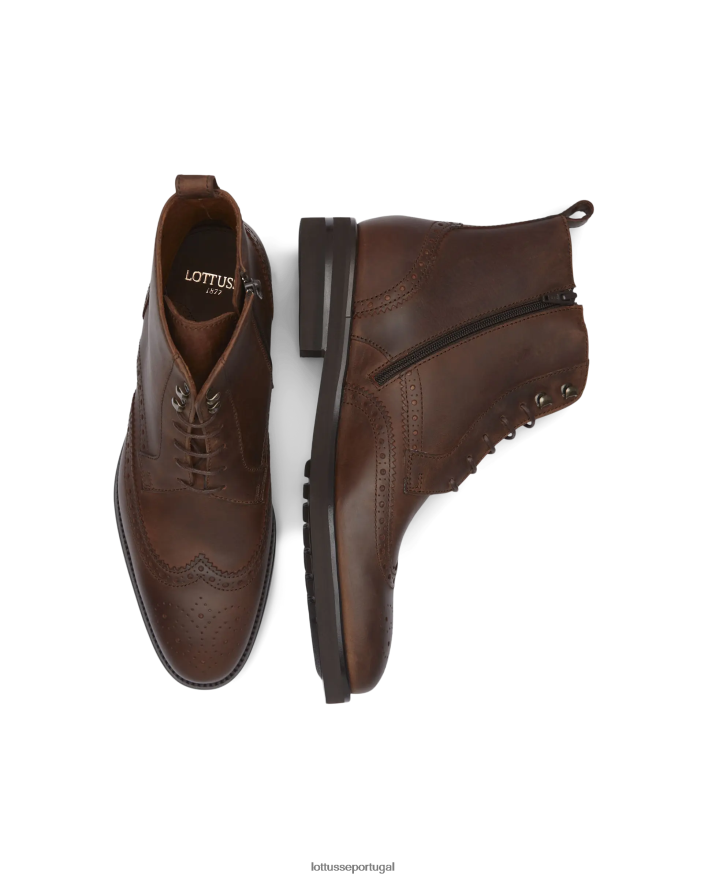 ponto Lottusse homens botas de bezerro de cera holborn marrom 86F22T149 calçados