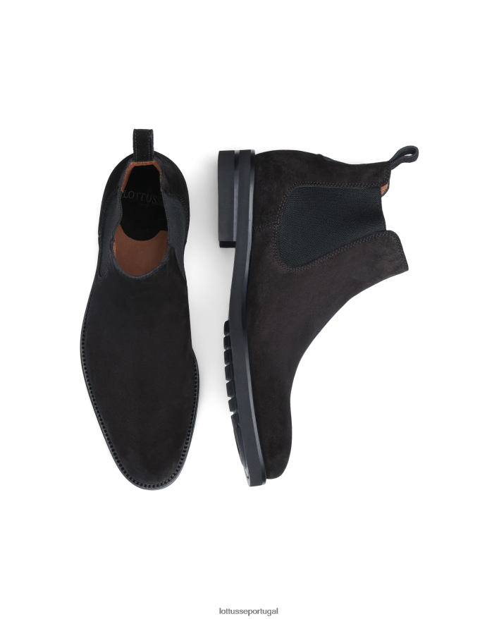 ponto Lottusse homens botas de camurça de bezerro holborn preto 86F22T146 calçados