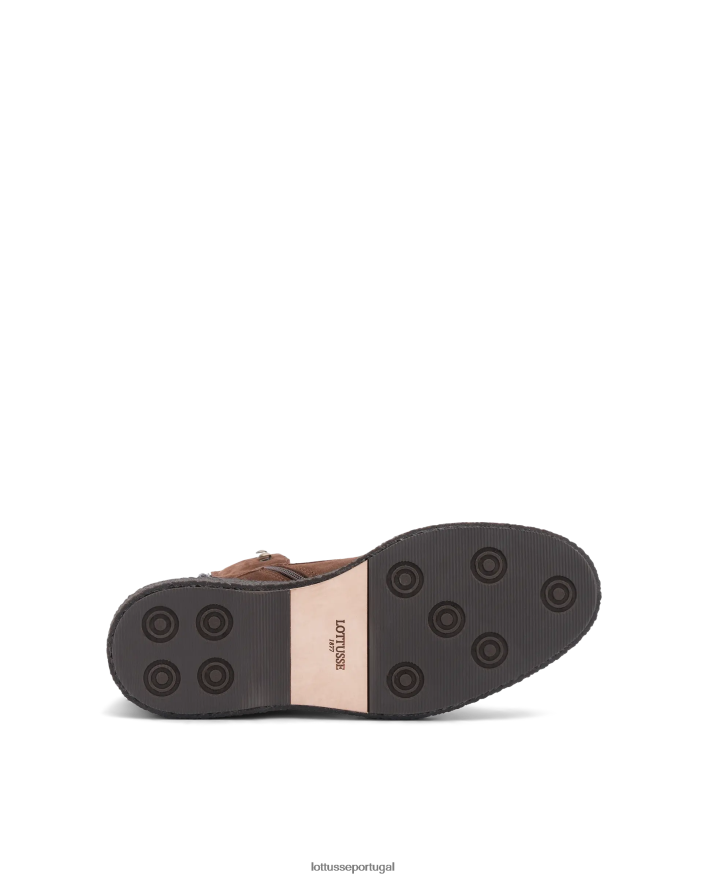 ponto Lottusse homens Brisbane bezerro camurça botas com zíper marrom 86F22T183 calçados
