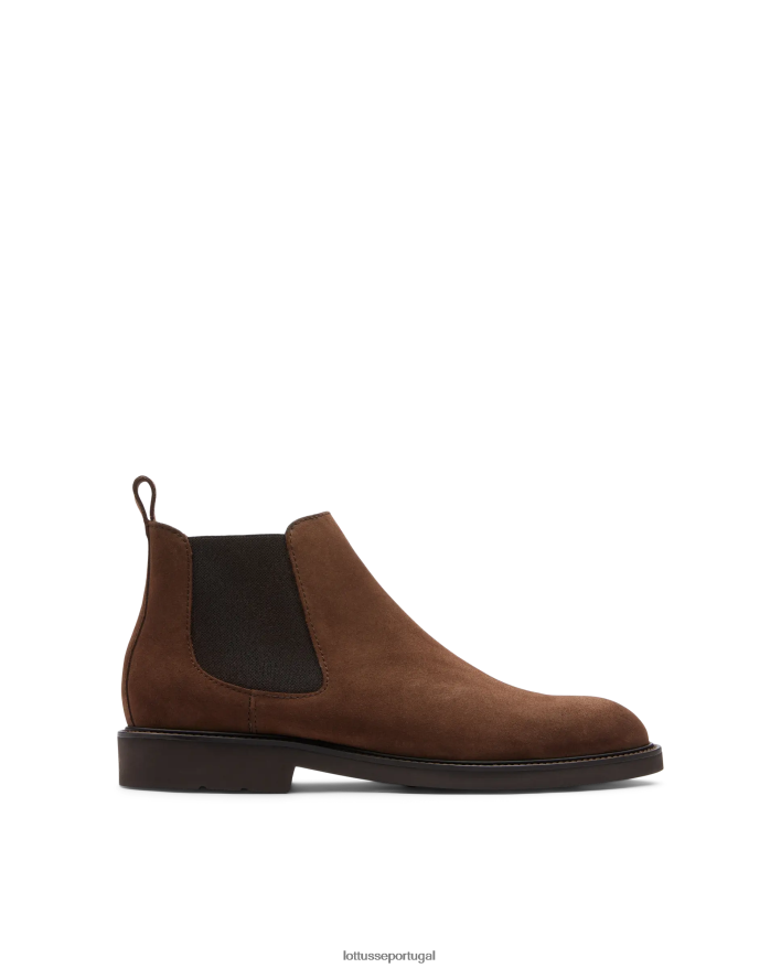 ponto Lottusse homens botas elásticas de camurça de bezerro baltimore marrom 86F22T155 calçados