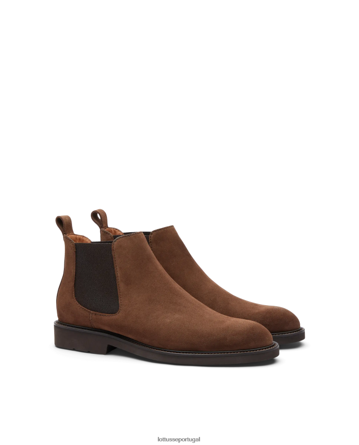 ponto Lottusse homens botas elásticas de camurça de bezerro baltimore marrom 86F22T155 calçados