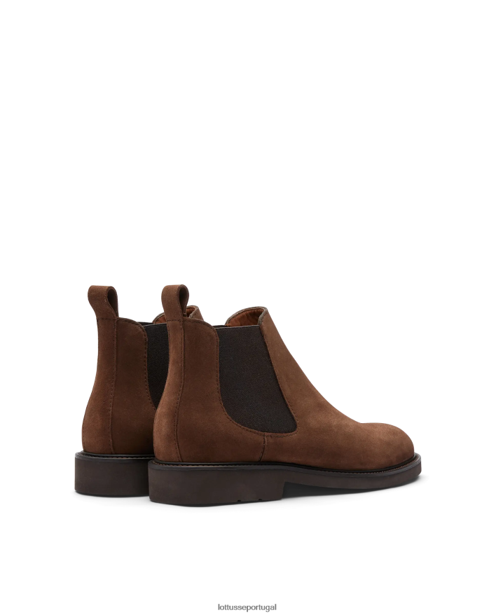 ponto Lottusse homens botas elásticas de camurça de bezerro baltimore marrom 86F22T155 calçados