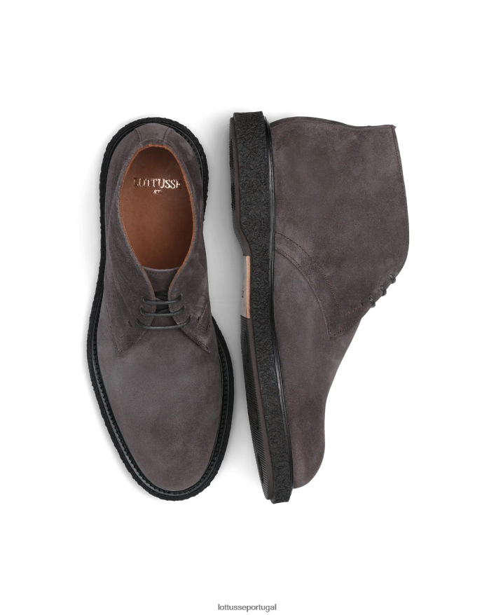 ponto Lottusse homens Botins de camurça de bezerro Brisbane cinza 86F22T182 calçados