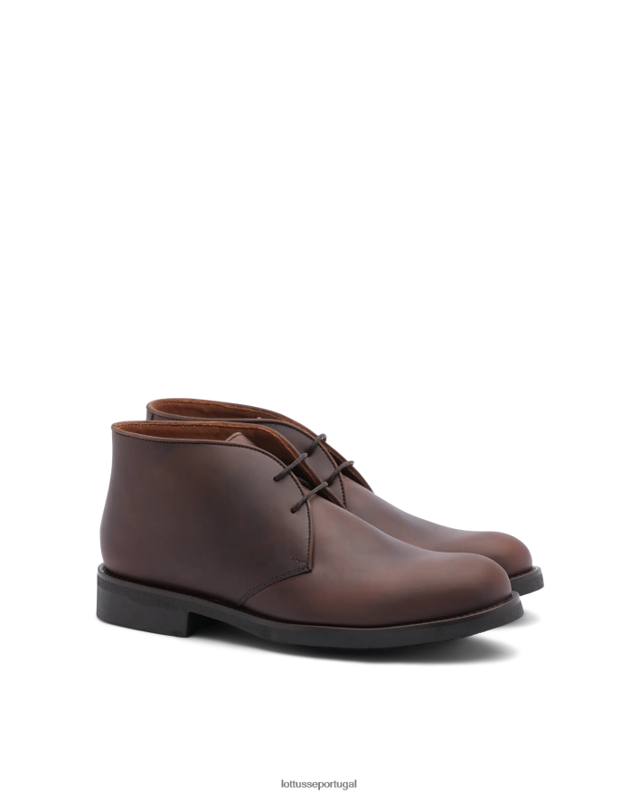 ponto Lottusse homens bota chelsea wax bezerro cano baixo marrom 86F22T186 calçados