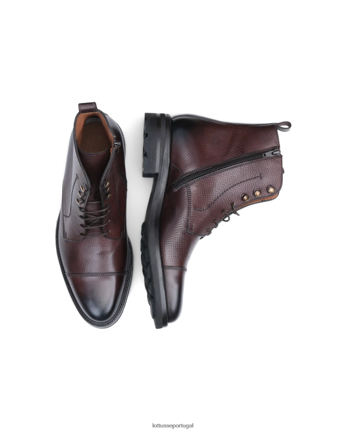 ponto Lottusse homens botins macios de bezerro premium café 86F22T129 calçados