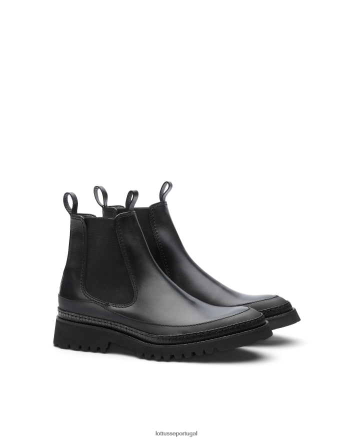 ponto Lottusse homens covent bota cano curto preto 86F22T177 calçados