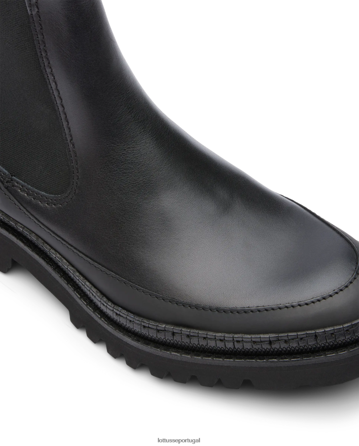 ponto Lottusse homens covent bota cano curto preto 86F22T177 calçados