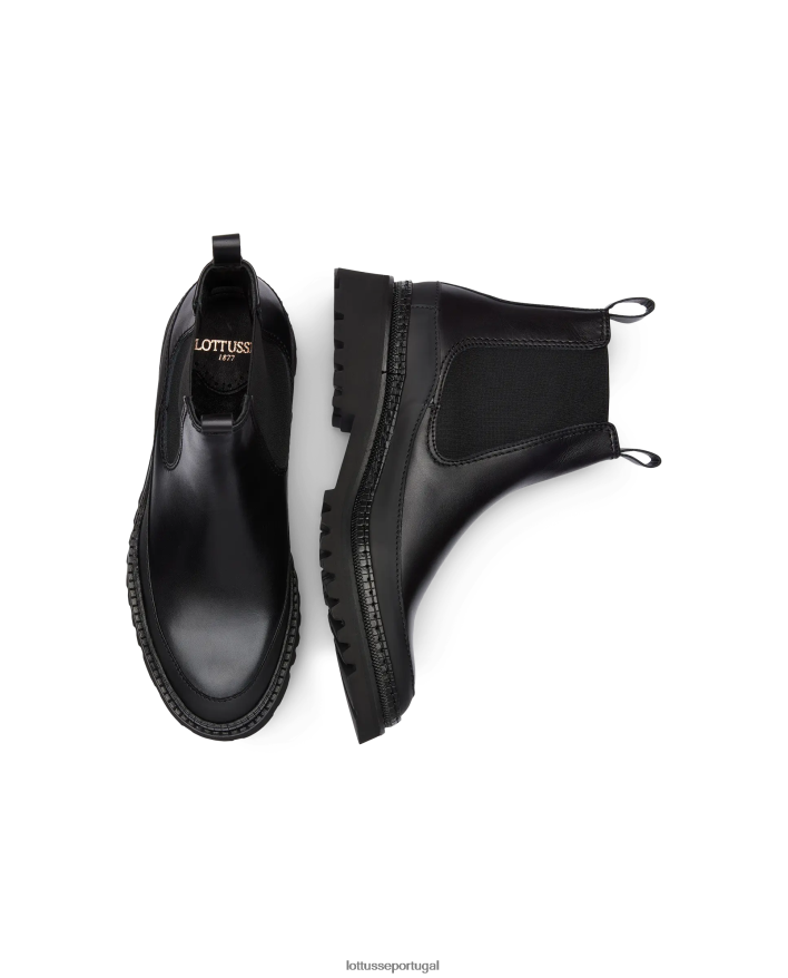 ponto Lottusse homens covent bota cano curto preto 86F22T177 calçados