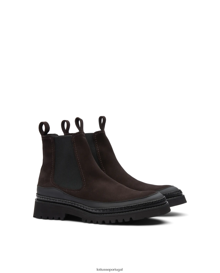 ponto Lottusse homens covent bota de camurça café 86F22T178 calçados