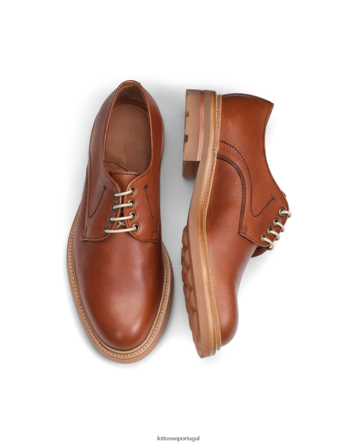 ponto Lottusse homens Bonaire bezerro soft derby marrom 86F22T131 calçados
