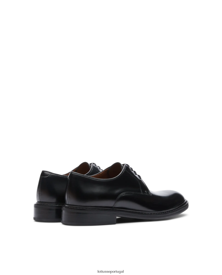 ponto Lottusse homens Harry's Bright Bezerro Derby preto 86F22T23 calçados