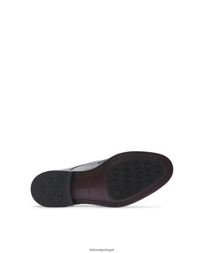 ponto Lottusse homens Harry's Bright Bezerro Derby preto 86F22T23 calçados
