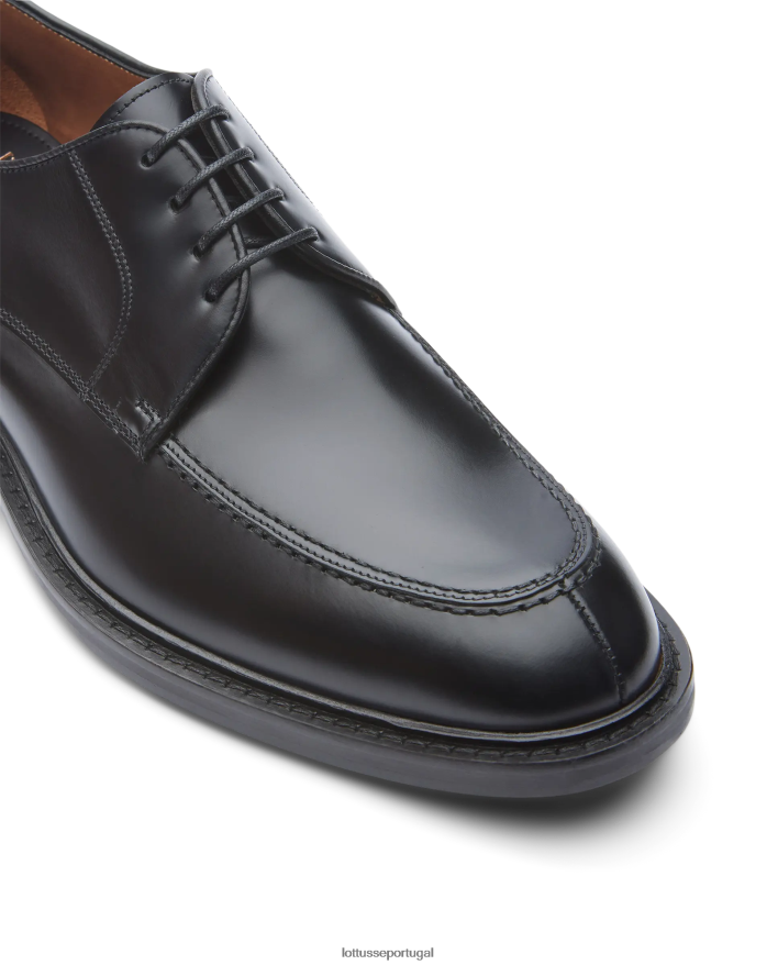 ponto Lottusse homens Harry's Bright Bezerro Derby preto 86F22T24 calçados
