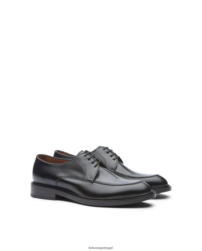 ponto Lottusse homens Harry's Bright Bezerro Derby preto 86F22T24 calçados