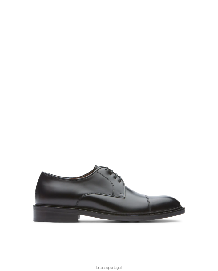 ponto Lottusse homens Harry's Bright Bezerro Derby preto 86F22T25 calçados