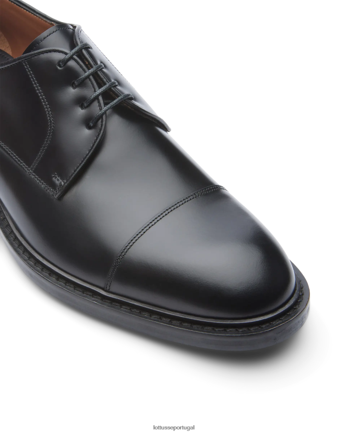 ponto Lottusse homens Harry's Bright Bezerro Derby preto 86F22T25 calçados