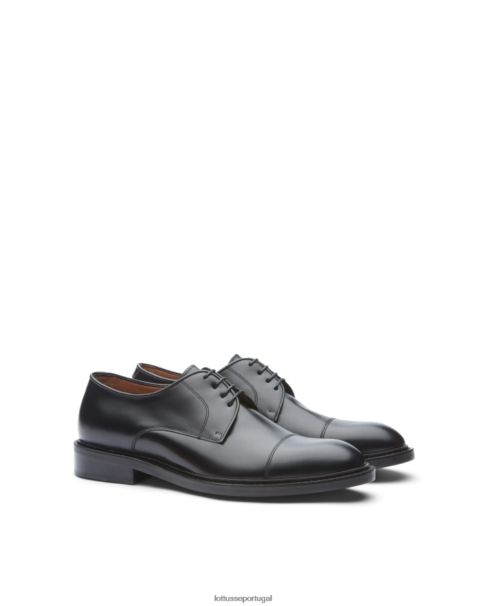 ponto Lottusse homens Harry's Bright Bezerro Derby preto 86F22T25 calçados