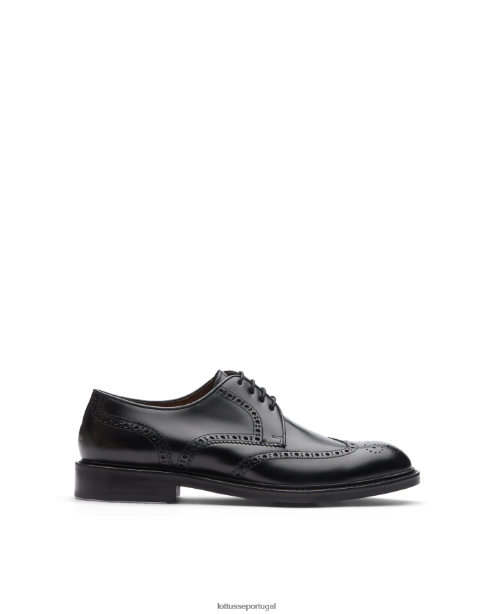 ponto Lottusse homens Harry's Bright Bezerro Derby preto 86F22T27 calçados