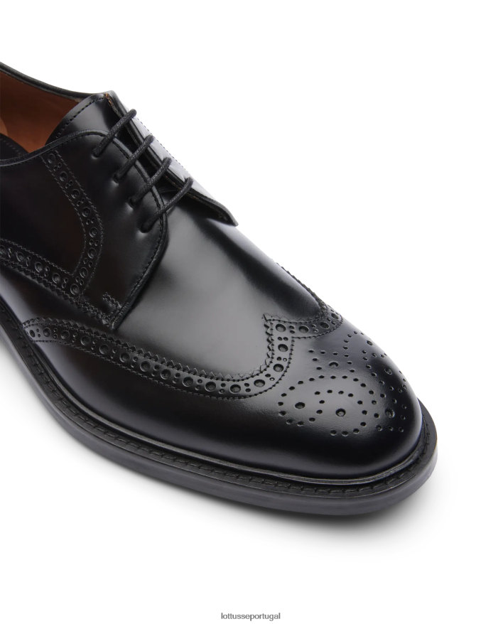 ponto Lottusse homens Harry's Bright Bezerro Derby preto 86F22T27 calçados
