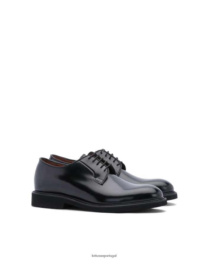 ponto Lottusse homens baltimore brilhante bezerro perfurado derby preto 86F22T153 calçados