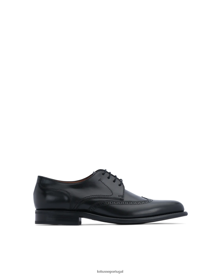 ponto Lottusse homens derby de bezerro brilhante premium preto 86F22T42 calçados