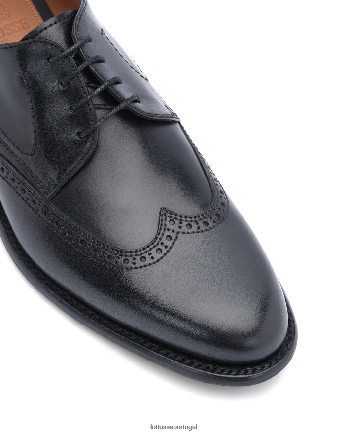 ponto Lottusse homens derby de bezerro brilhante premium preto 86F22T42 calçados