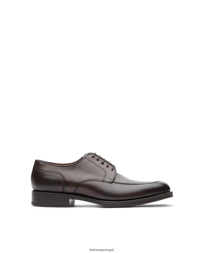 ponto Lottusse homens derby de bezerro de anilina de crosta premium café 86F22T46 calçados