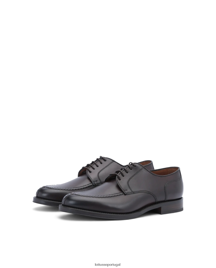 ponto Lottusse homens derby de bezerro de anilina de crosta premium café 86F22T46 calçados
