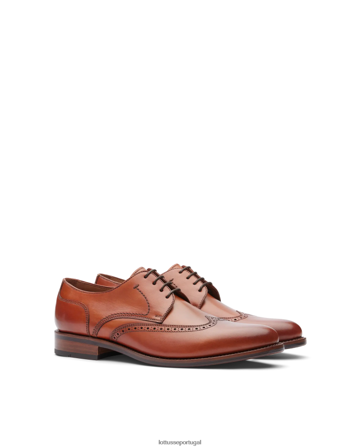 ponto Lottusse homens derby de bezerro de anilina de crosta premium marrom 86F22T62 calçados