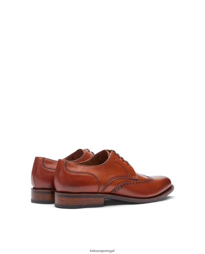 ponto Lottusse homens derby de bezerro de anilina de crosta premium marrom 86F22T62 calçados