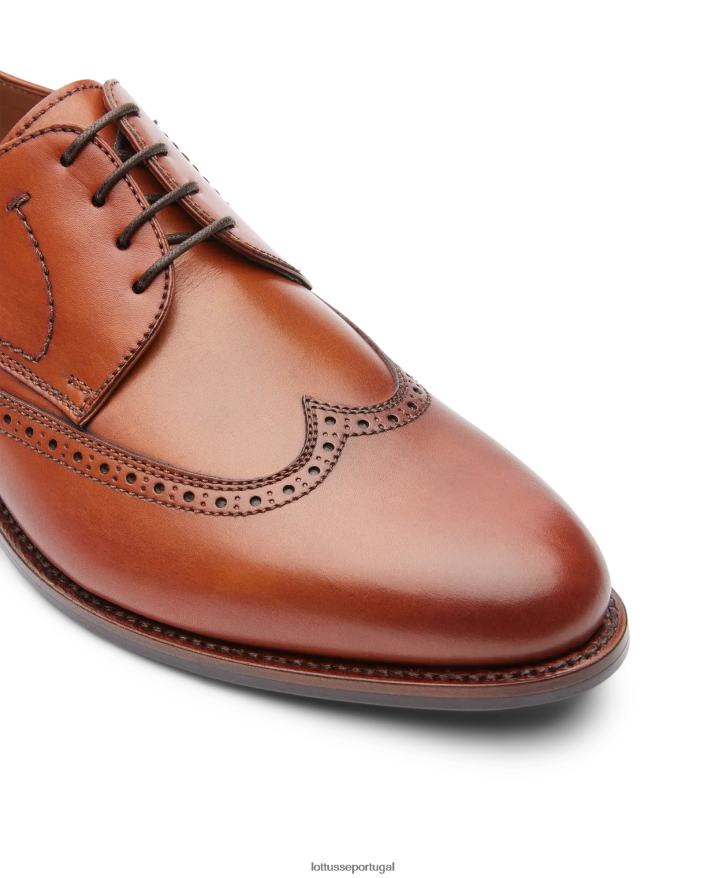 ponto Lottusse homens derby de bezerro de anilina de crosta premium marrom 86F22T62 calçados