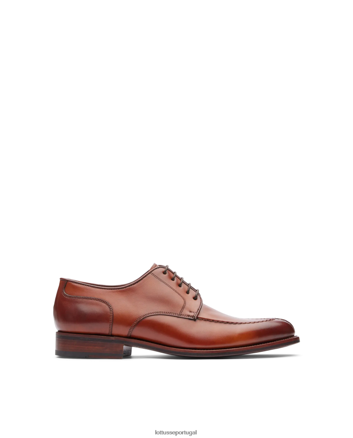 ponto Lottusse homens derby de bezerro de anilina de crosta premium marrom 86F22T66 calçados