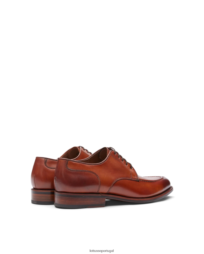 ponto Lottusse homens derby de bezerro de anilina de crosta premium marrom 86F22T66 calçados