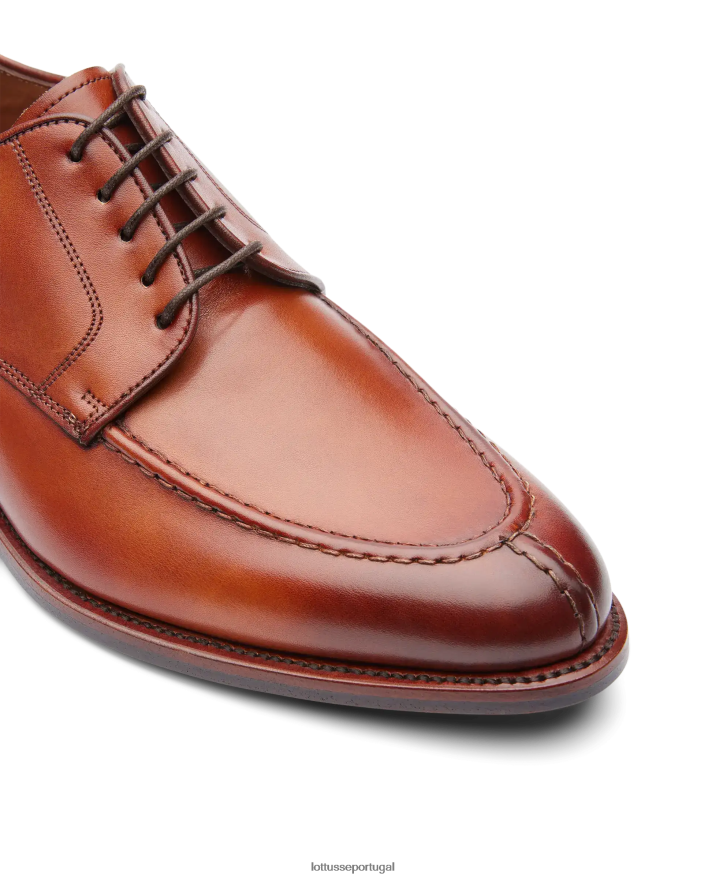 ponto Lottusse homens derby de bezerro de anilina de crosta premium marrom 86F22T66 calçados