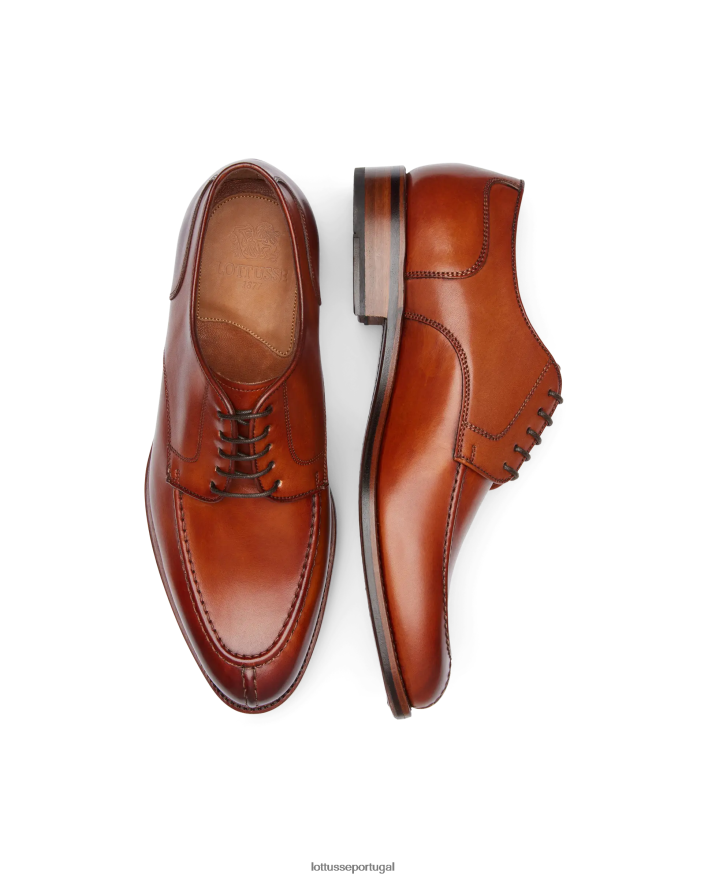 ponto Lottusse homens derby de bezerro de anilina de crosta premium marrom 86F22T66 calçados