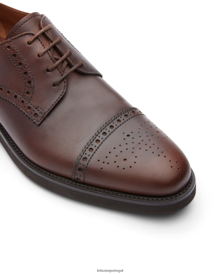 ponto Lottusse homens derby de bezerro de cera holborn marrom 86F22T148 calçados