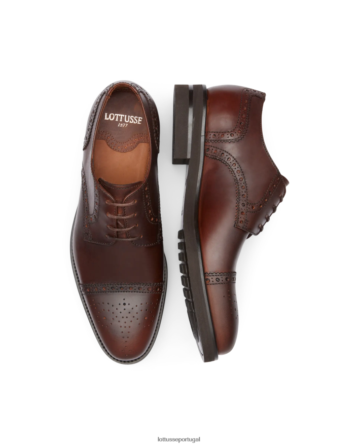 ponto Lottusse homens derby de bezerro de cera holborn marrom 86F22T148 calçados