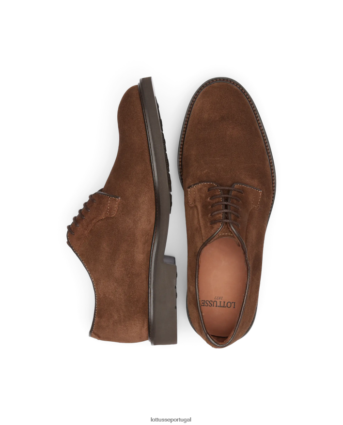 ponto Lottusse homens derby de camurça baltimore marrom 86F22T150 calçados