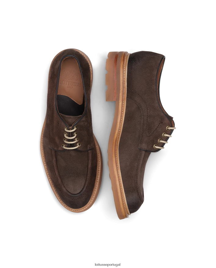 ponto Lottusse homens bonaire deer mocassins derby de camurça café 86F22T43 calçados