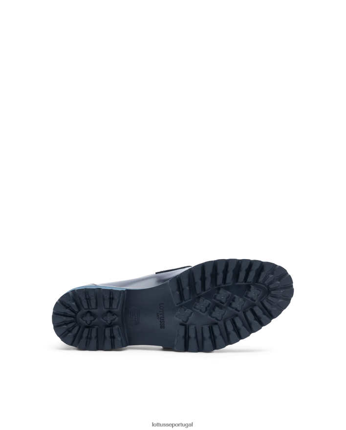 ponto Lottusse homens covent mocassins brilhantes azul marinho 86F22T91 calçados
