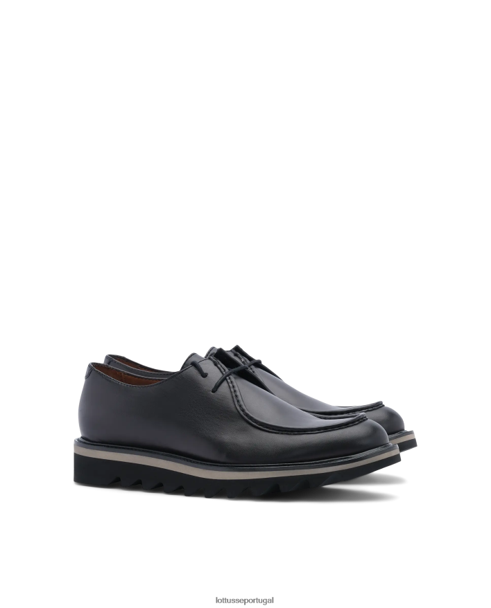 ponto Lottusse homens dublin mocassins derby com salto cunha preto 86F22T180 calçados