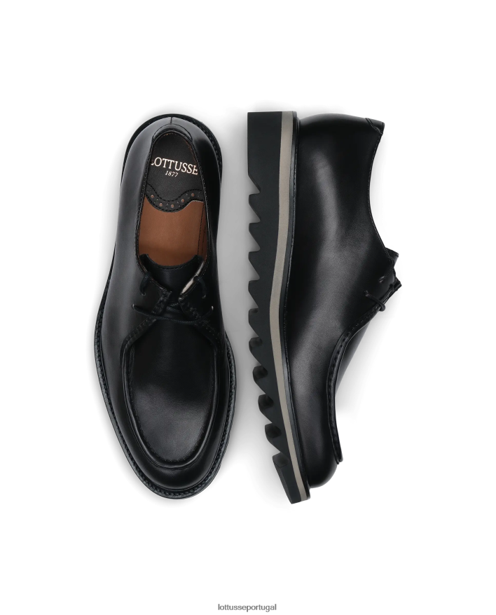 ponto Lottusse homens dublin mocassins derby com salto cunha preto 86F22T180 calçados