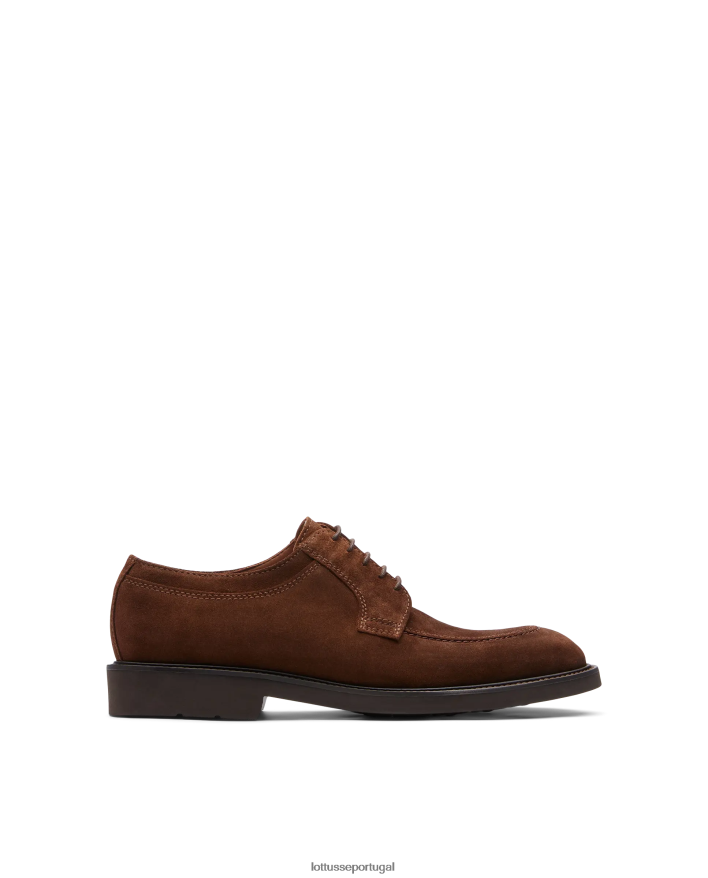 ponto Lottusse homens mocassim baltimore bezerro camurça derby marrom 86F22T161 calçados