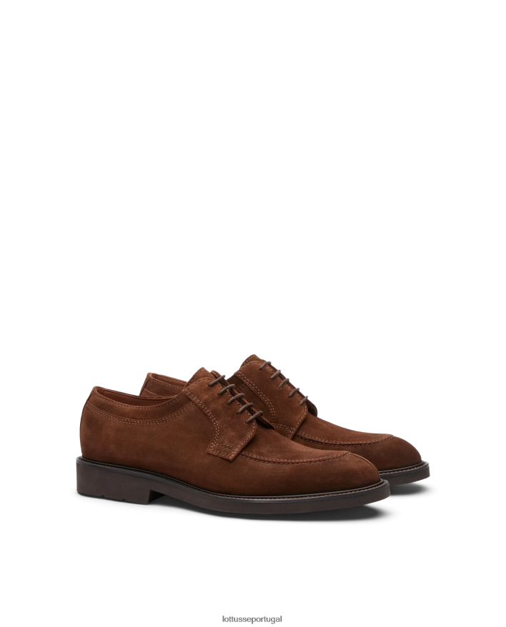 ponto Lottusse homens mocassim baltimore bezerro camurça derby marrom 86F22T161 calçados