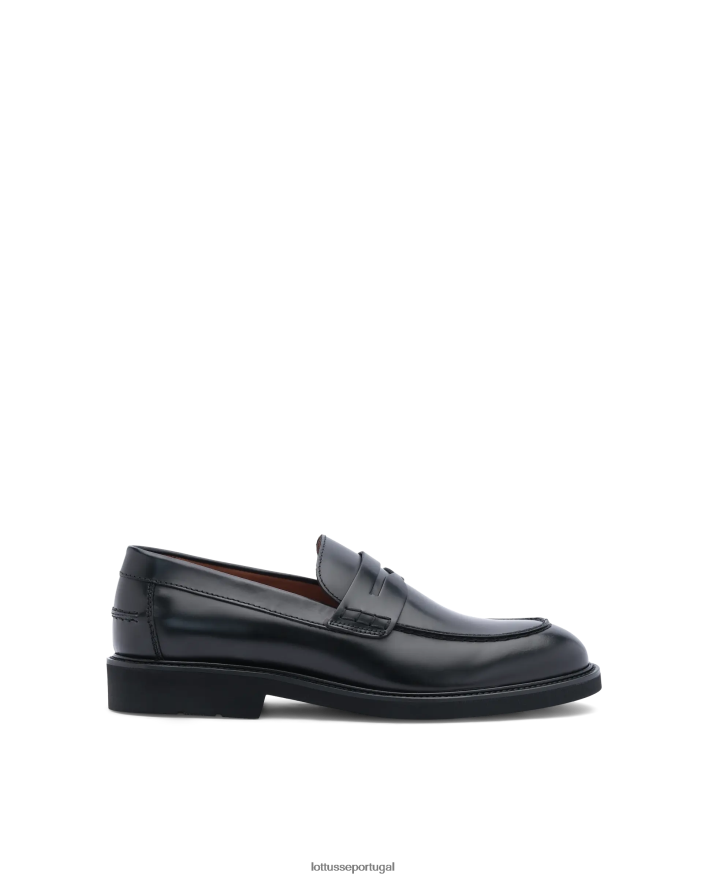 ponto Lottusse homens mocassins de bezerro brilhantes baltimore preto 86F22T163 calçados